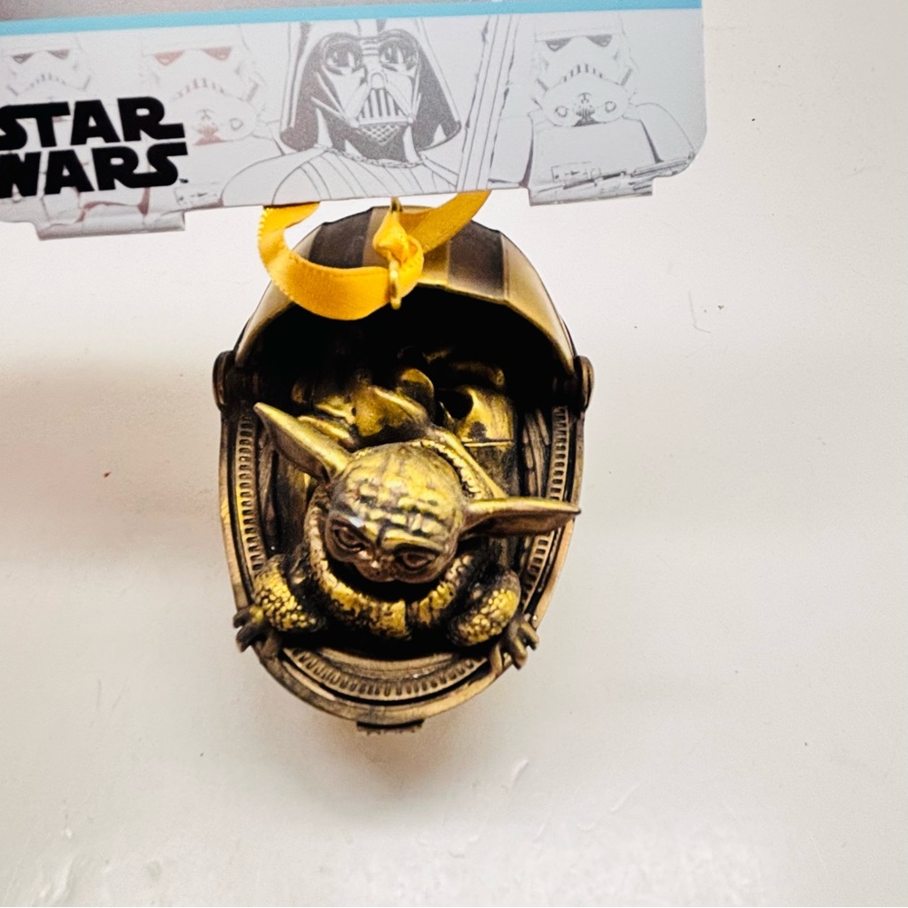 Disney Bronze Baby Yoda Christmas ornament